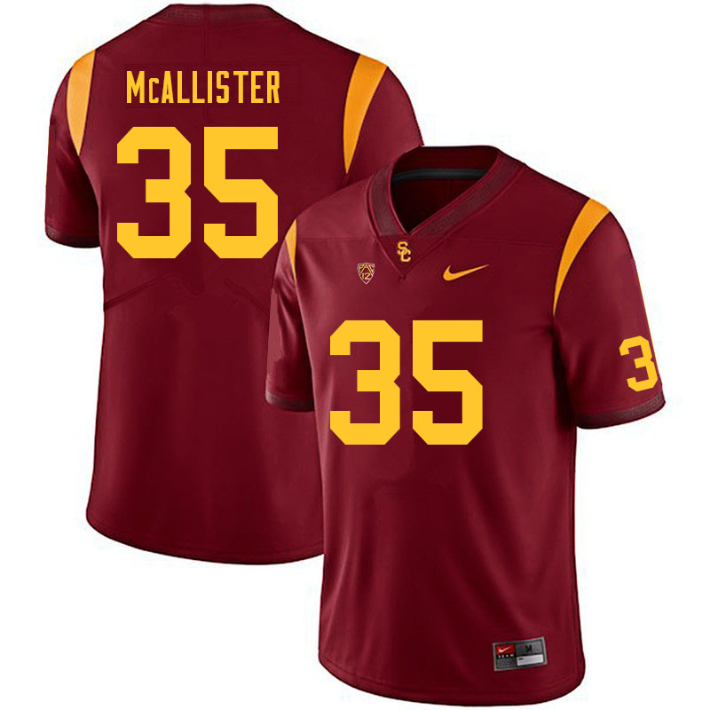 Men #35 Michael McAllister USC Trojans College Football Jerseys Sale-Cardinal